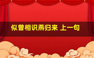 似曾相识燕归来 上一句